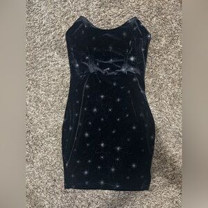 Superdown Black Starry Strapless Dress